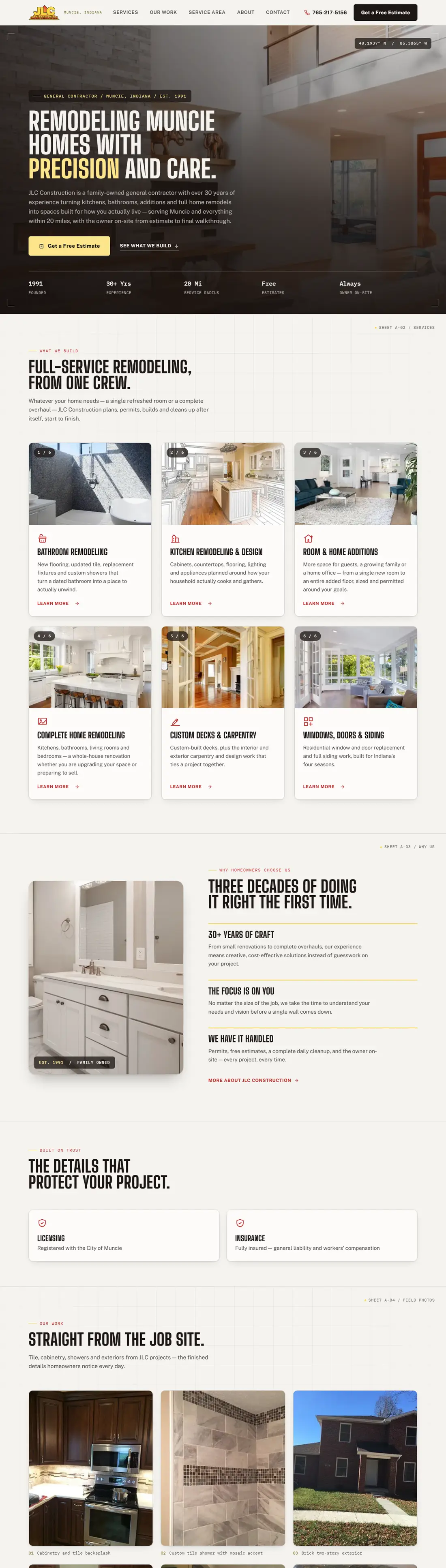 JLC Construction Homepage
